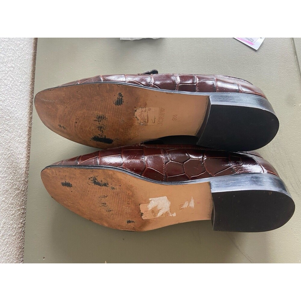 J. Crew || Maison Loafers In Croc-embossed Italian Leather Brown - Picture 8 of 12